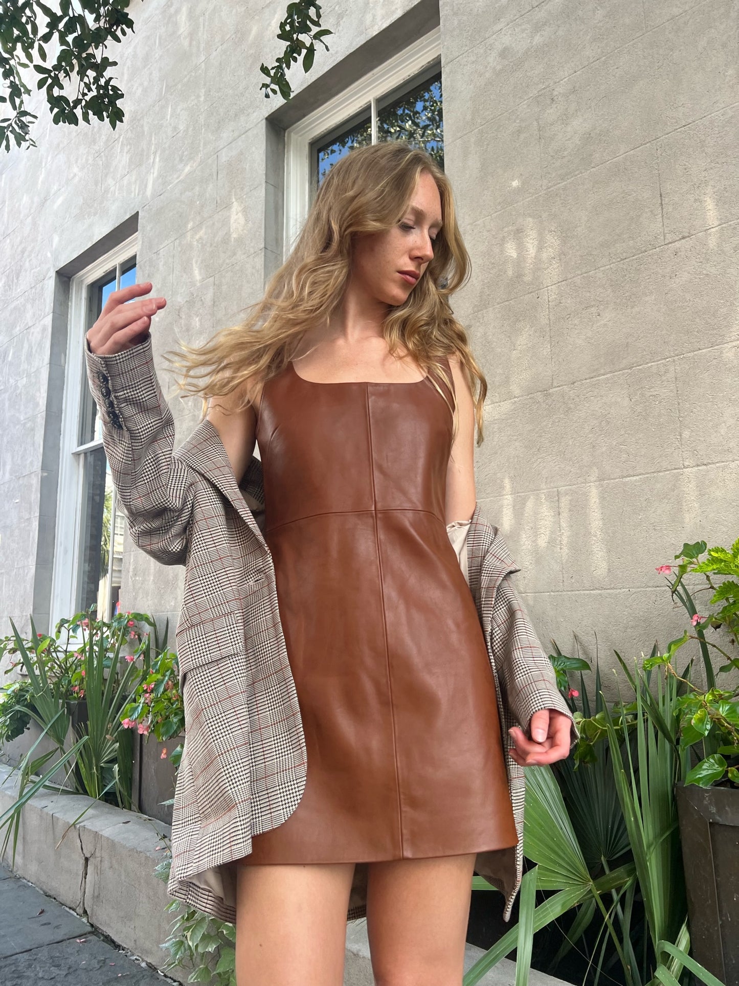 Delaney Leather Mini Dress