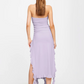 Rendezvous Strapless Midi Dress in Lilac