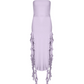 Rendezvous Strapless Midi Dress in Lilac