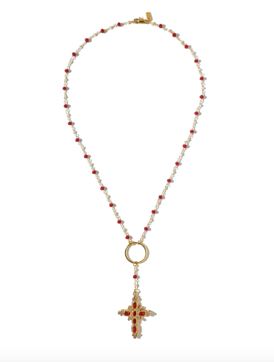 Aalia Ruby Rosary Necklace