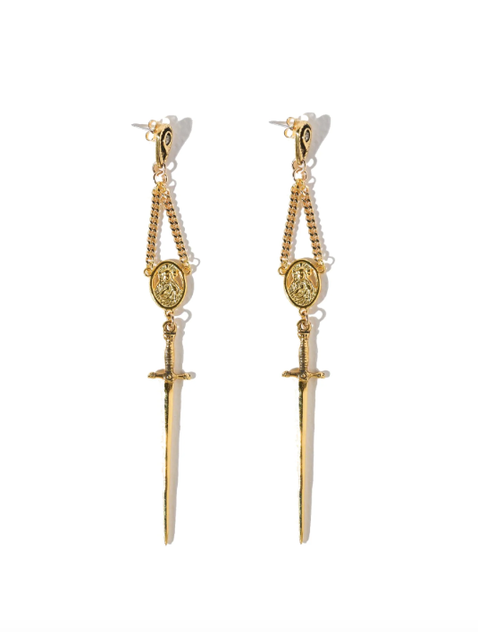 Amparo Rosary Earrings Gold
